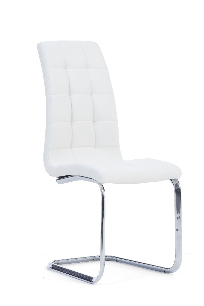 Photo 2 of Vigo white faux leather dining chairs