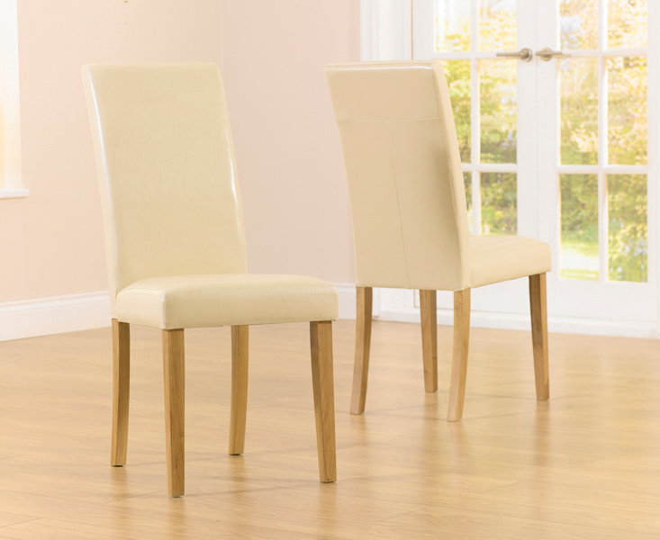 Photo 2 of York 80cm solid oak dining table with 4 cream olivia chairs