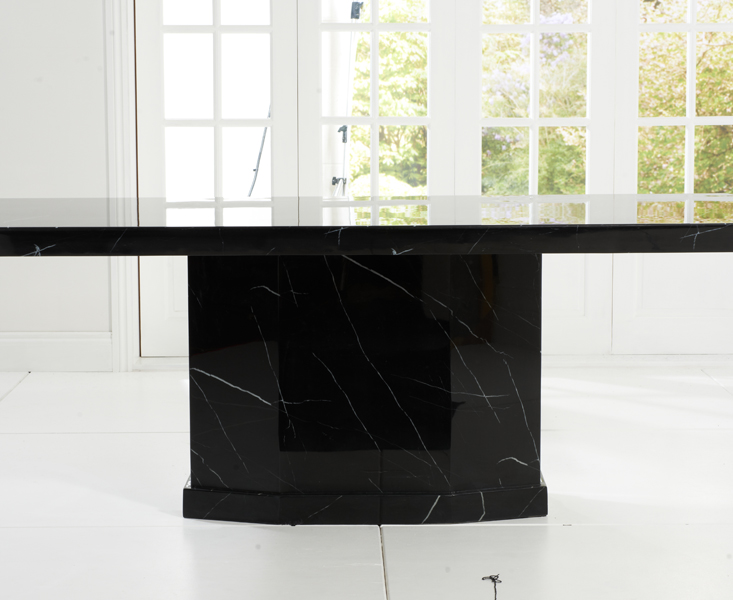 Photo 2 of Carvelle 200cm black pedestal marble dining table