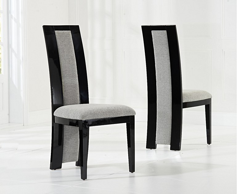 Photo 2 of Novara 200cm cream and black pedestal marble dining table with 8 black novara chairs
