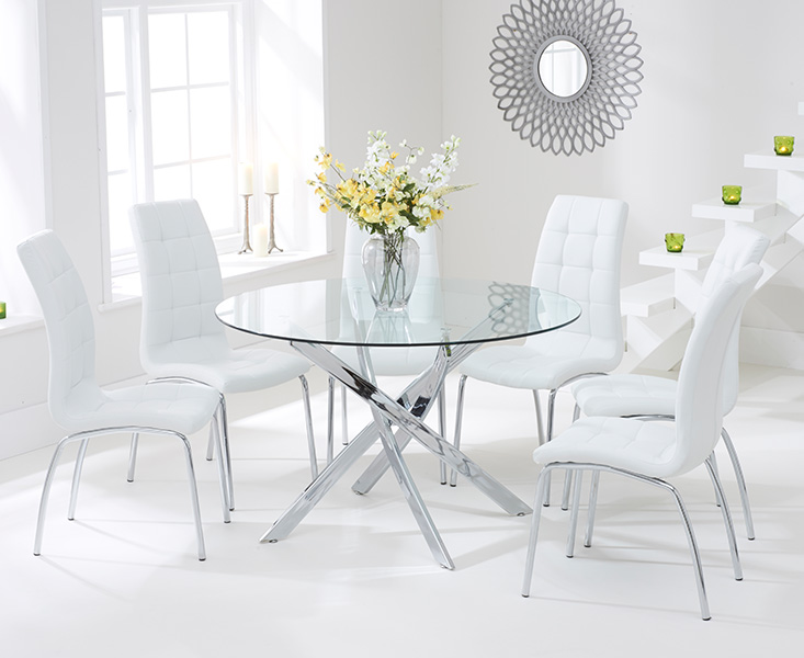 Photo 4 of Denver 120cm glass dining table with 4 black enzo chairs