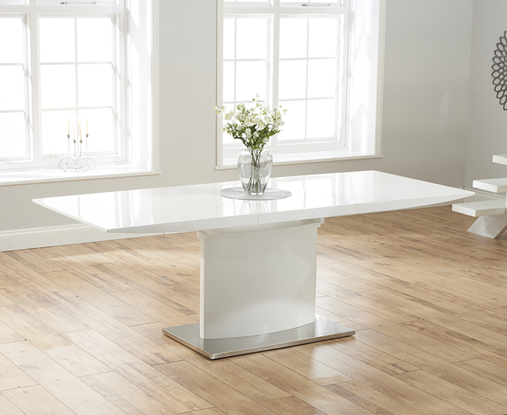 Photo 1 of Extending alessio 160cm white high gloss dining table