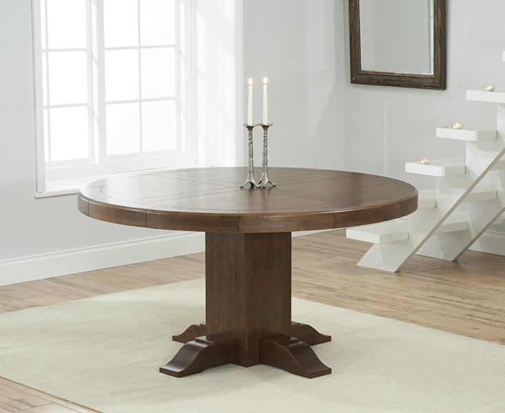 Photo 1 of Helmsley 150cm dark oak round pedestal dining table