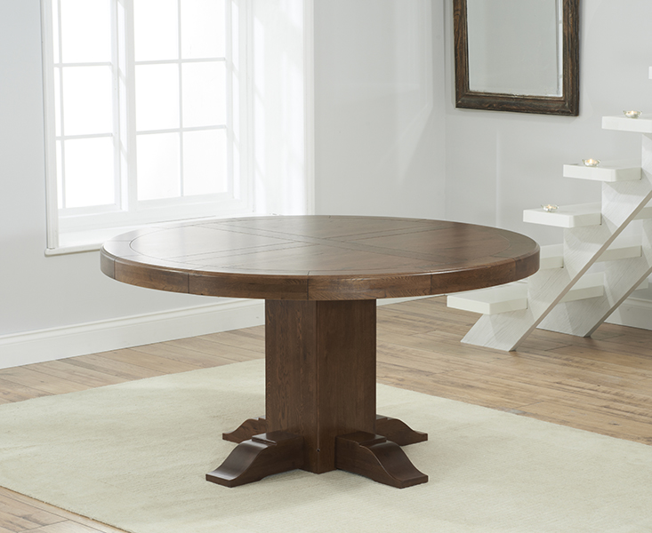 Photo 2 of Helmsley 150cm dark oak round pedestal dining table
