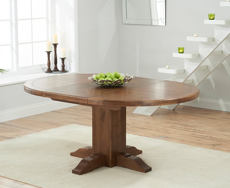 Extending Helmsley Dark Oak Pedestal Dining Table