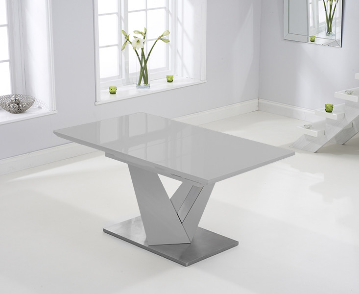 Photo 1 of Extending santino 160cm light grey high gloss dining table