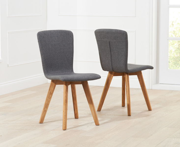 Product photograph of Ruben Retro Fabric Grey Dining Chairs from Oak Furniture Superstore