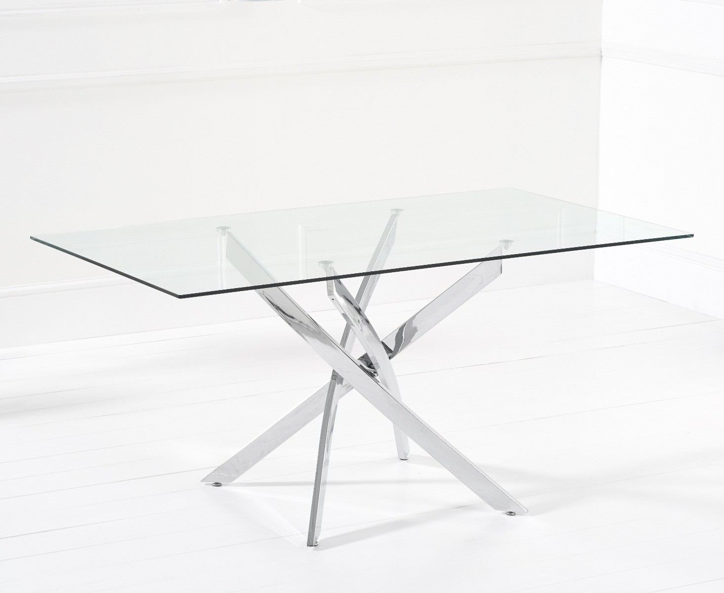 Photo 3 of Denver 160cm rectangular glass dining table with 6 grey enzo velvet chairs