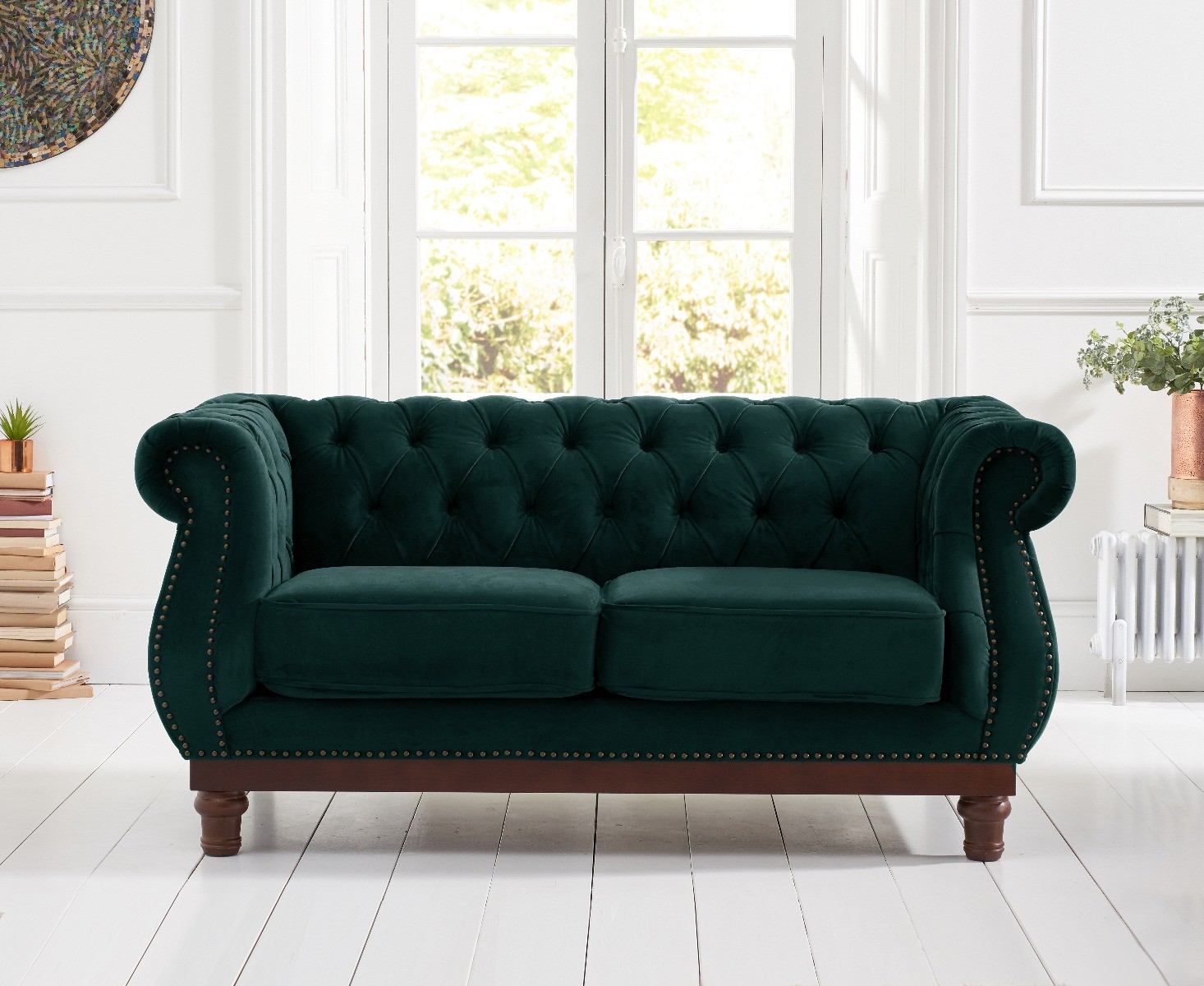 Photo 1 of Harrow chesterfield green velvet 2 seater sofa