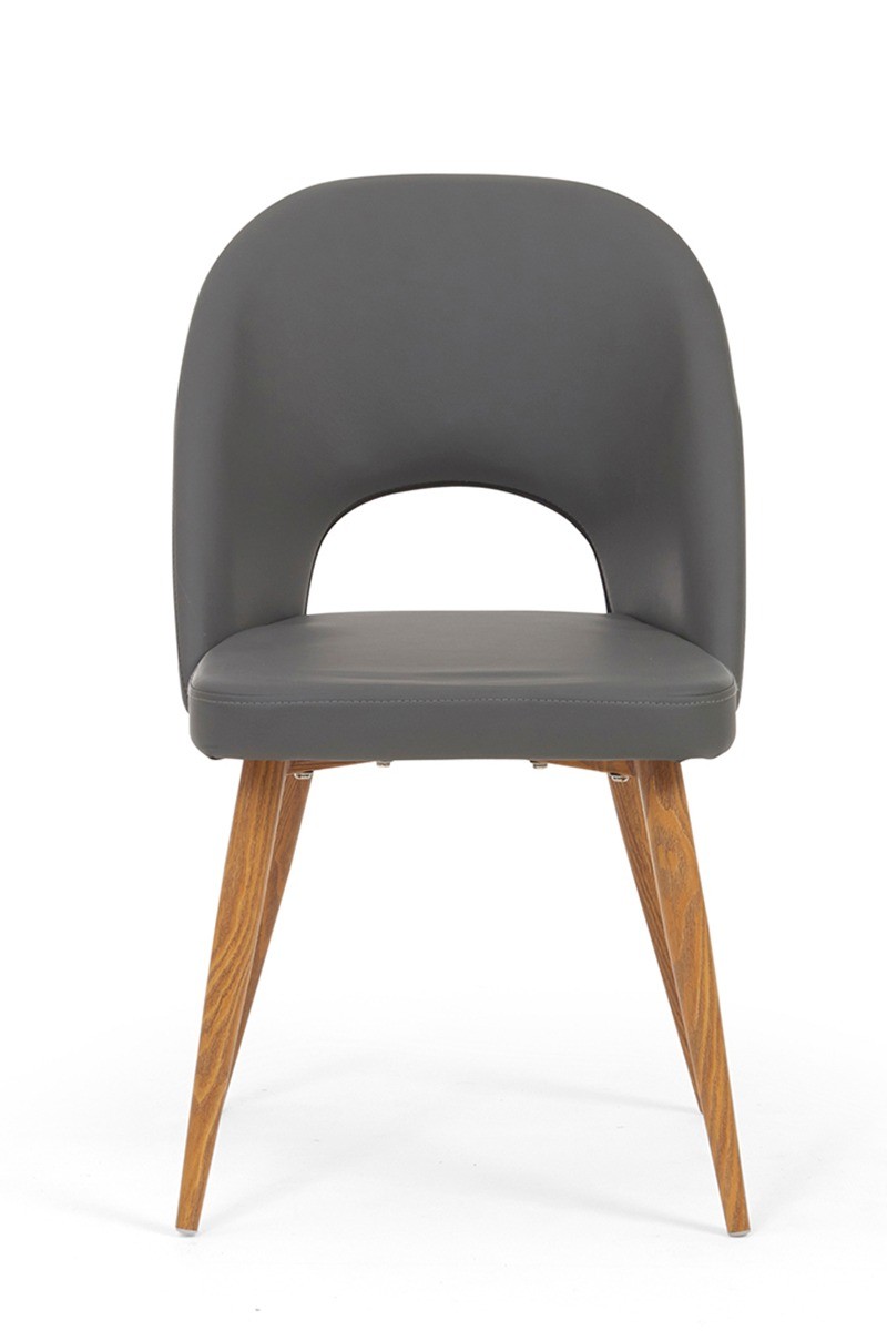 Photo 1 of Hudson grey faux leather dining chairs