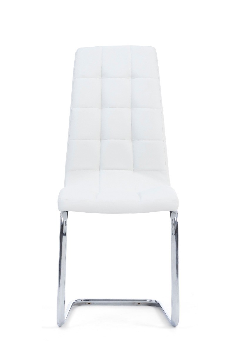 Photo 1 of Vigo white faux leather dining chairs