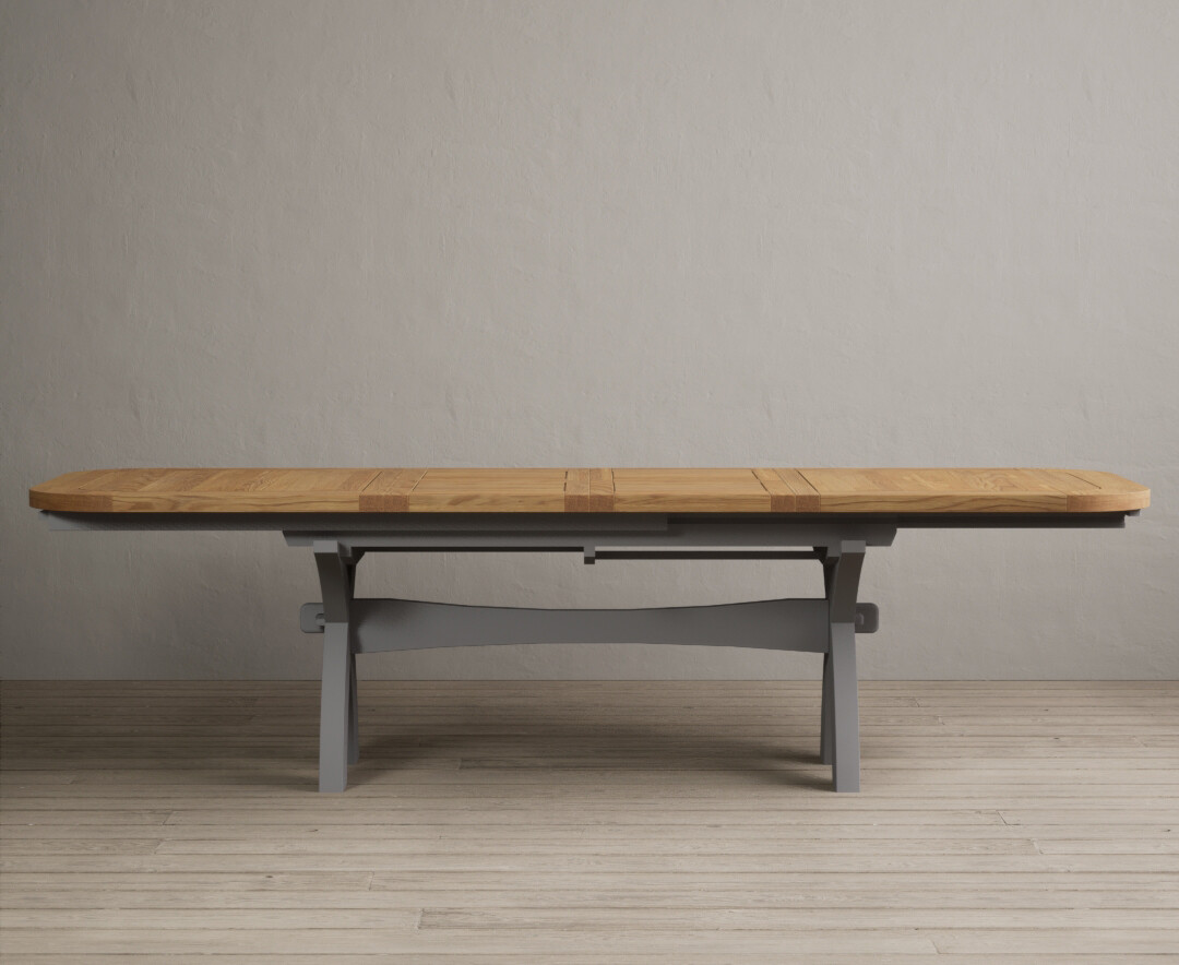 Photo 1 of Extending atlas 180cm oak and light grey painted dining table