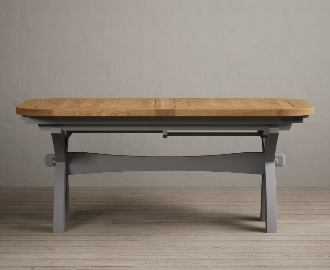Photo 3 of Extending atlas 180cm oak and light grey painted dining table