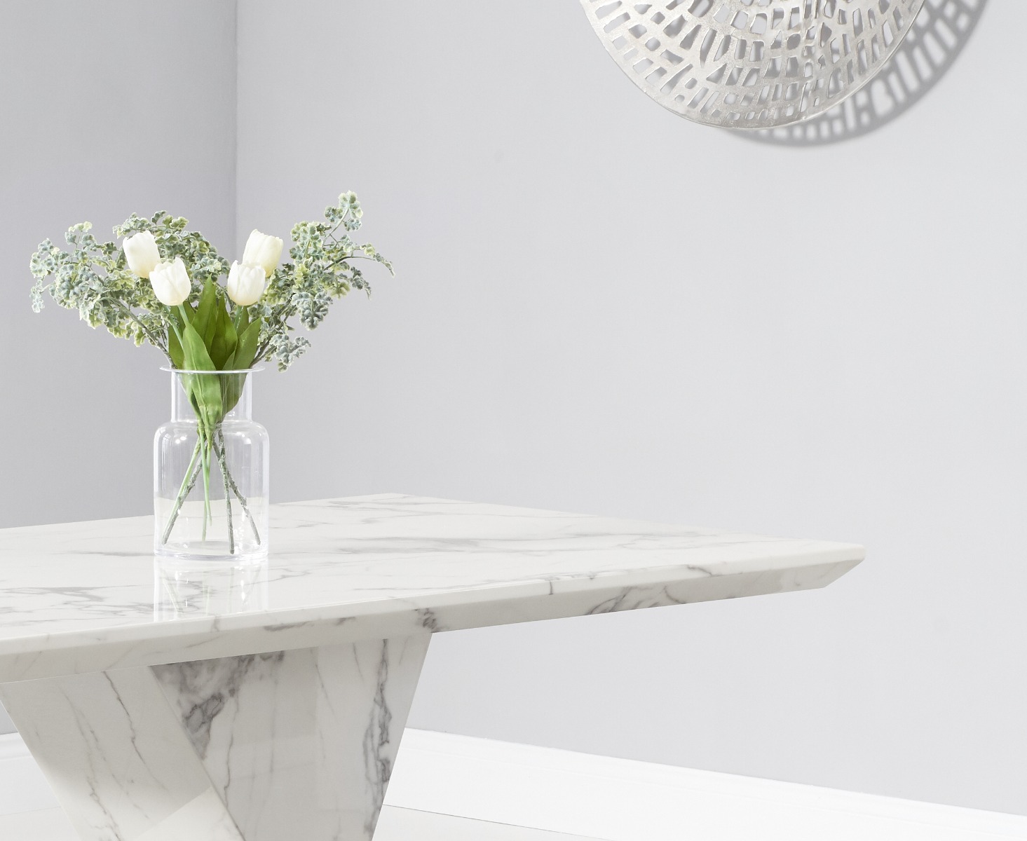 Photo 2 of Aaron 160cm marble white dining table