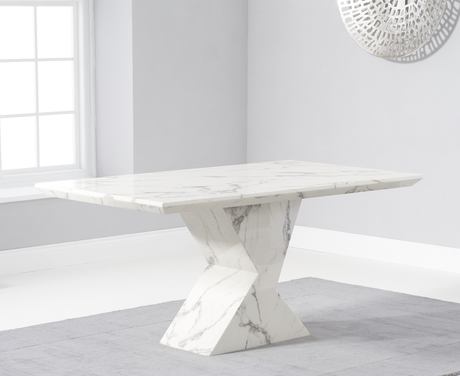 Photo 1 of Aaron 160cm marble white dining table