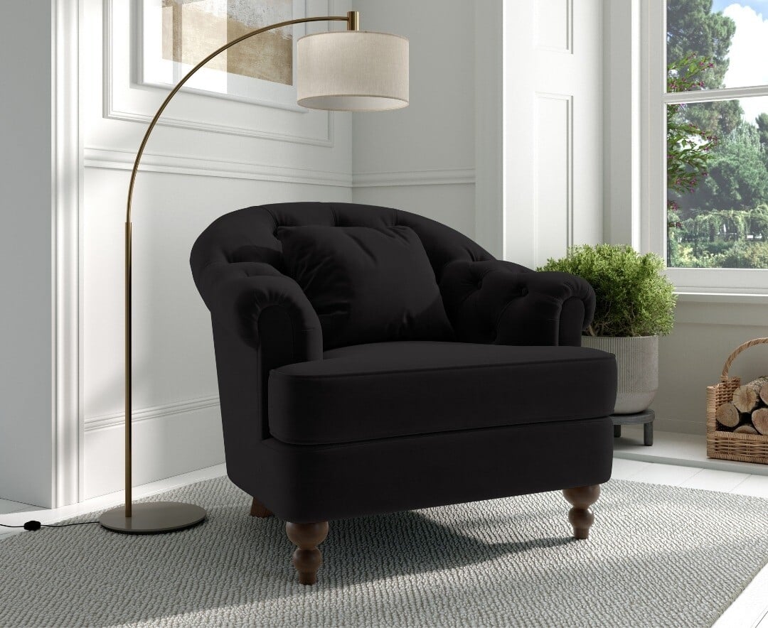 Black Velvet Accent Chair