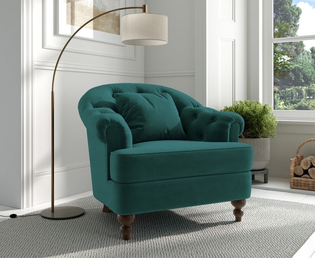 Green Velvet Accent Chair