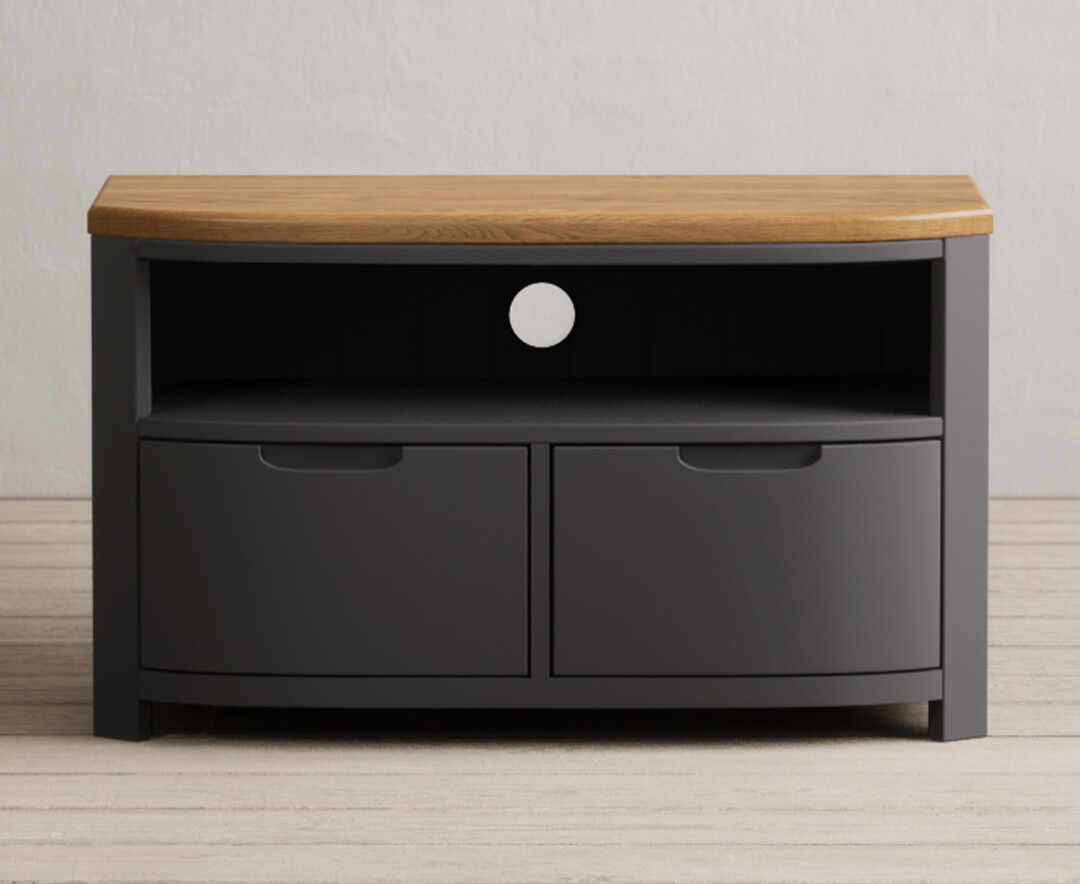 Bradwell Oak And Charcoal Grey Painted Small Tv Unit