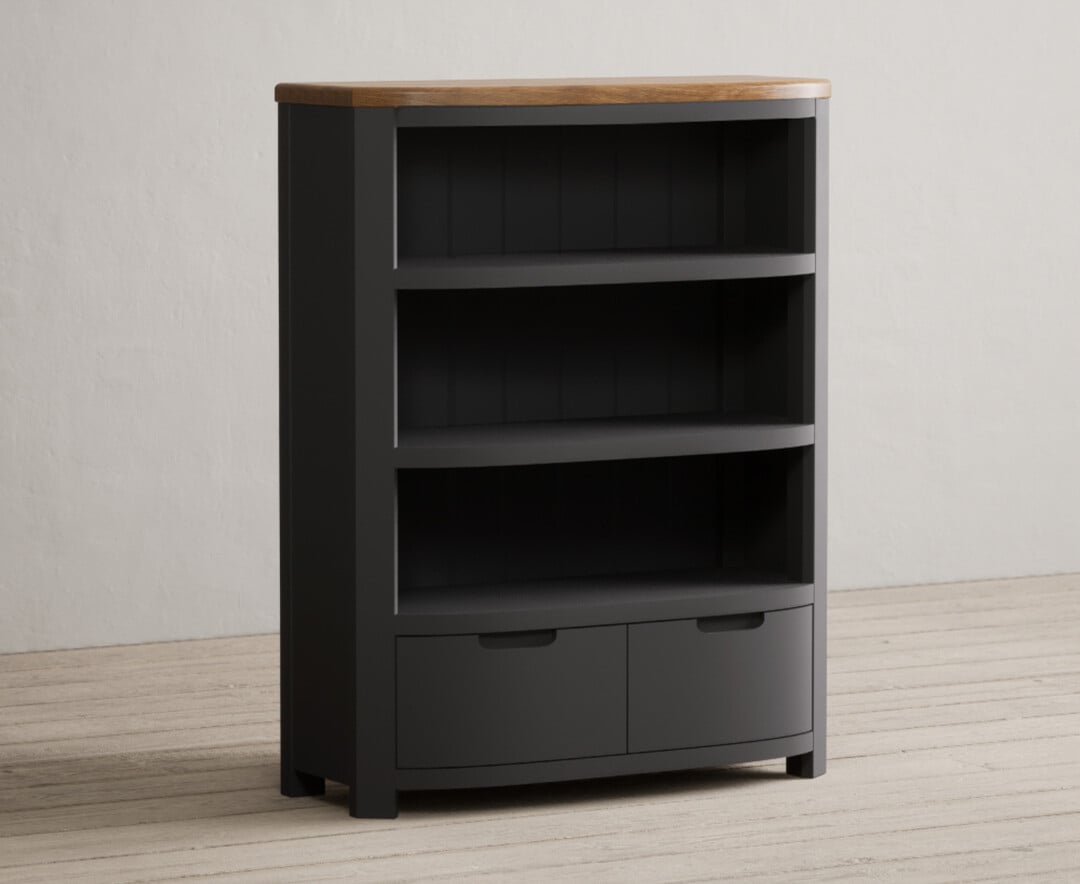 Bradwell Oak And Charcoal Painted Small Bookcase