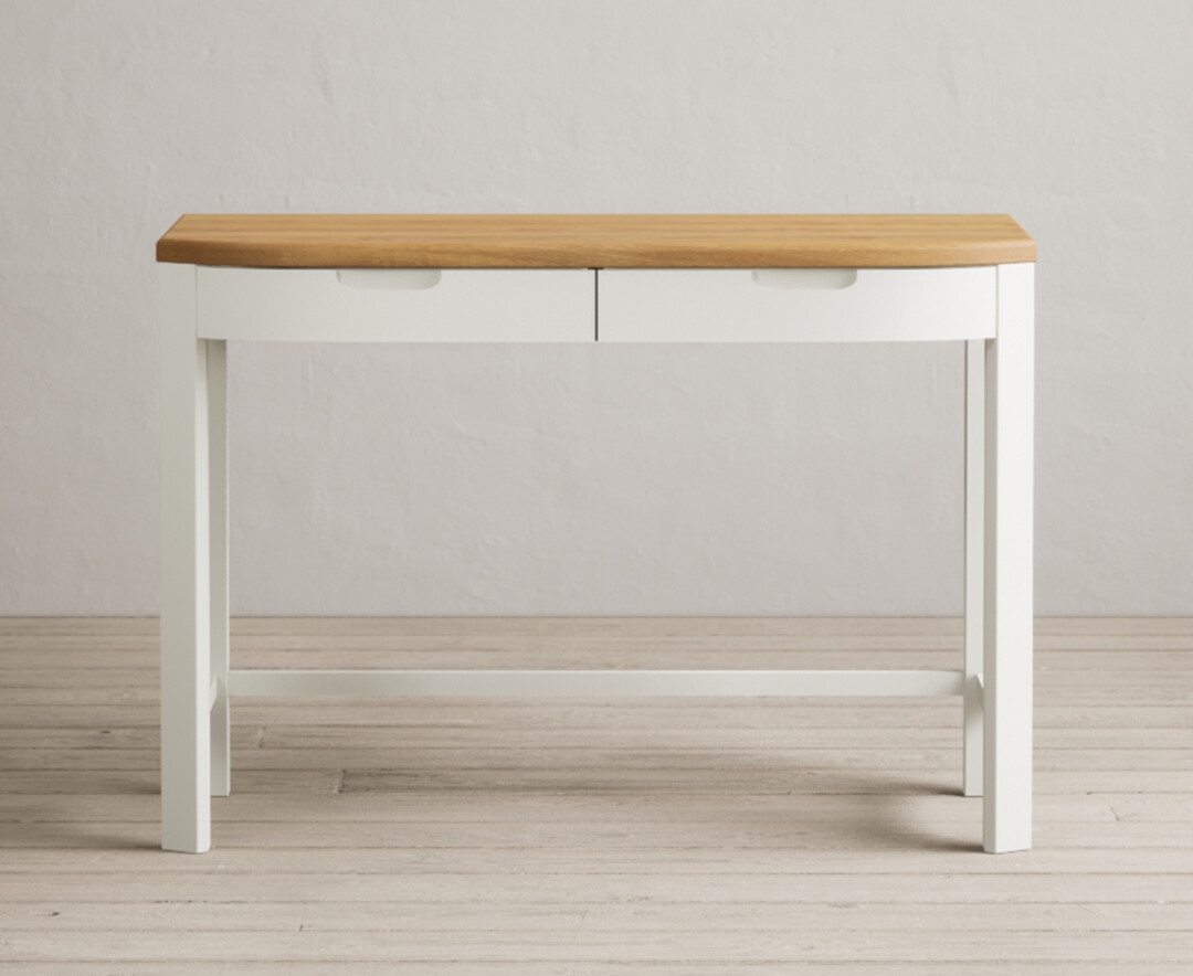 Product photograph of Bradwell Oak And Signal White Painted Compact Desk from Oak Furniture Superstore