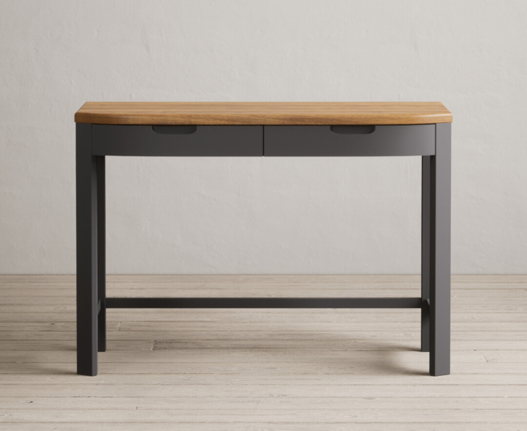 Product photograph of Bradwell Oak And Charcoal Painted Compact Desk from Oak Furniture Superstore
