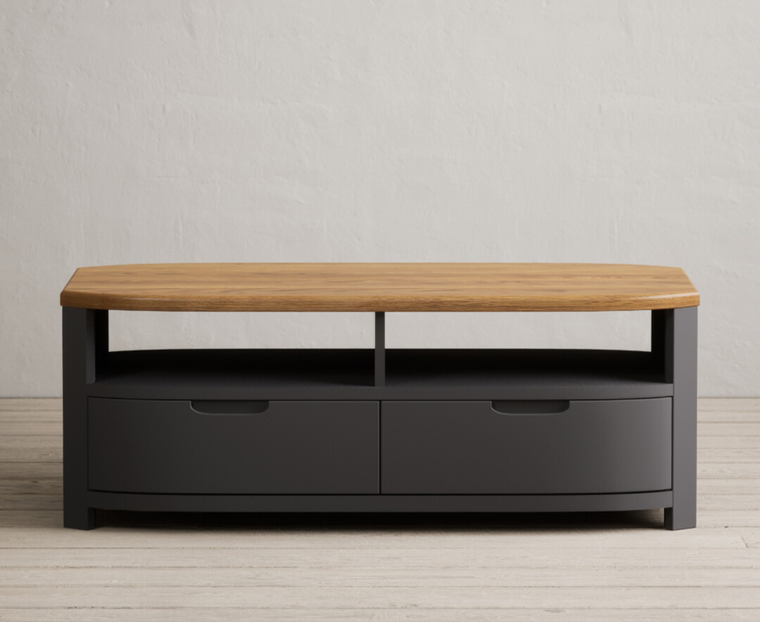 Product photograph of Bradwell Oak And Charcoal Painted 4 Drawer Coffee Table from Oak Furniture Superstore