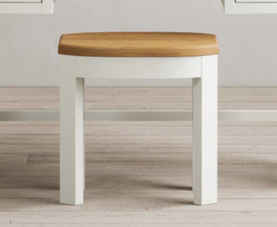 Bradwell Oak and Signal White Painted Dressing Stool