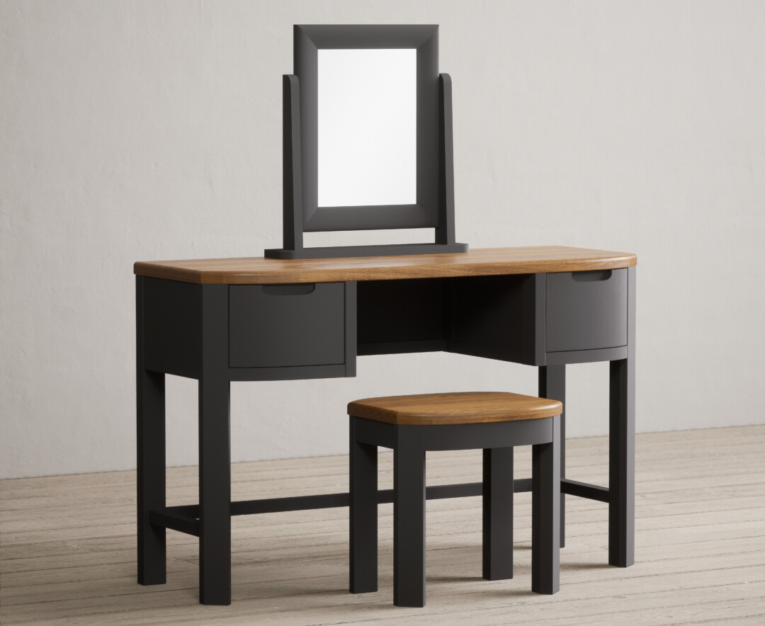 Photo 1 of Bradwell oak and charcoal painted dressing table set