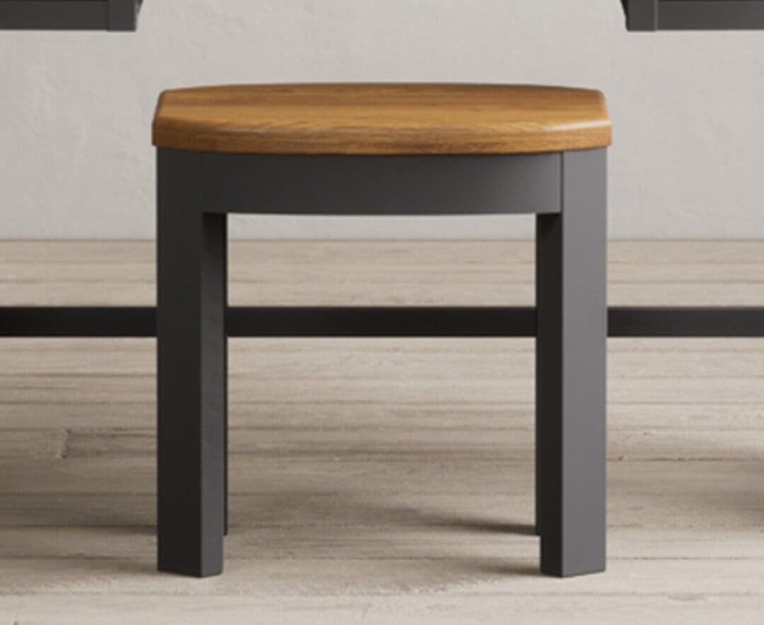 Bradwell Oak and Charcoal Painted Dressing Stool
