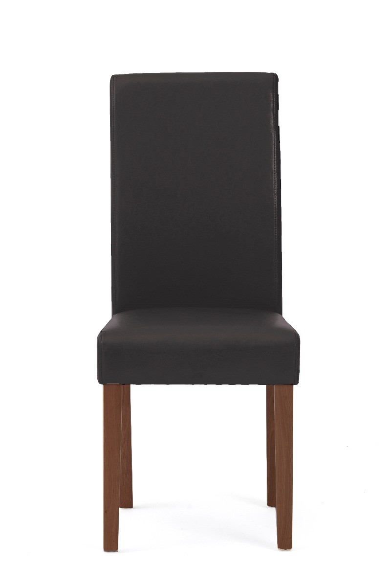 Albany Brown Dark Leg Faux Leather, Light Brown Faux Leather Dining Chairs