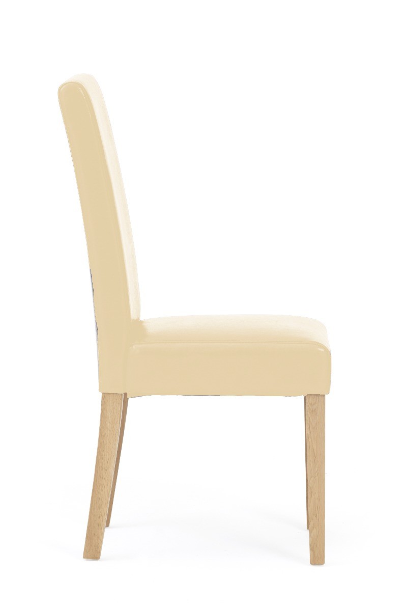 Photo 3 of Olivia cream faux leather dining chairs