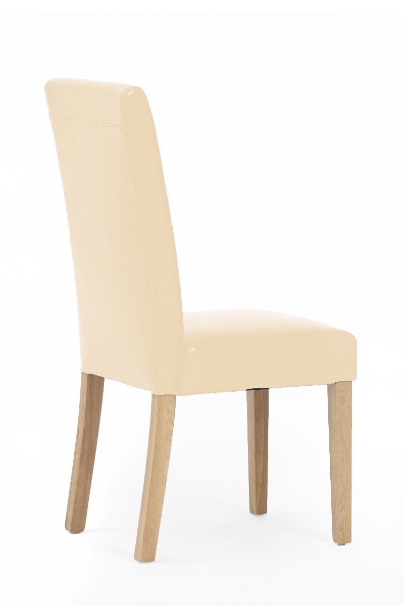 Photo 4 of Olivia cream faux leather dining chairs