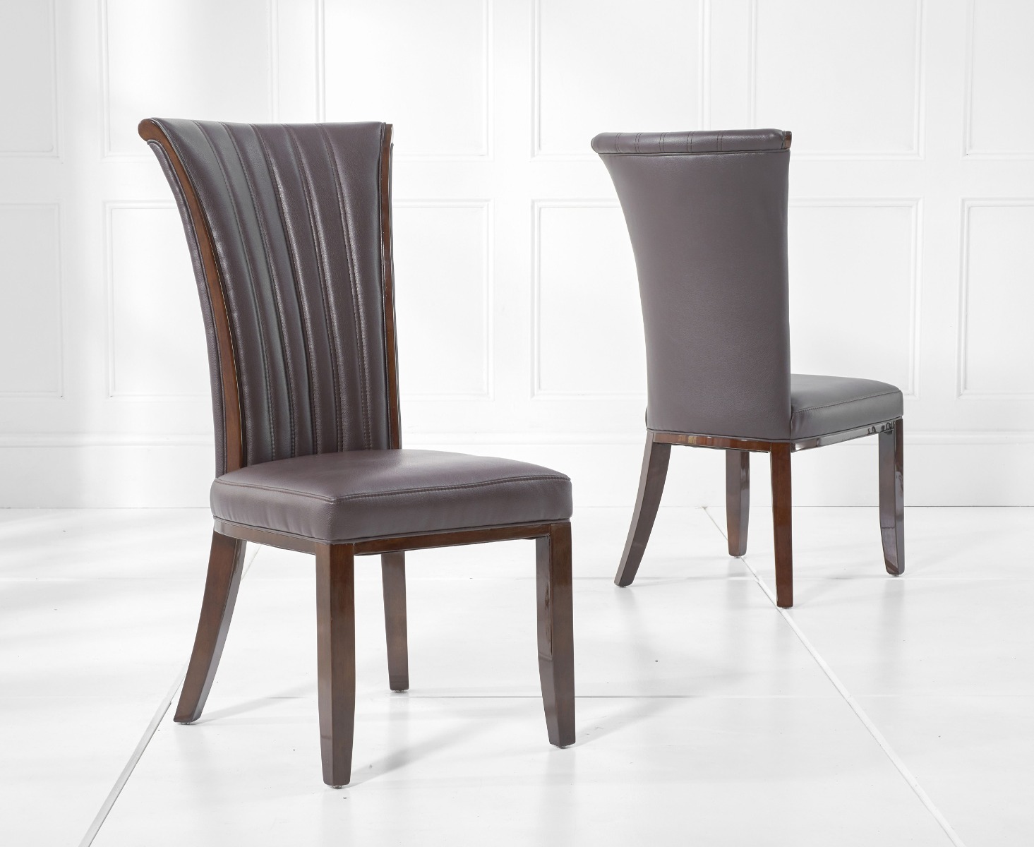 Product photograph of Alpine Brown Leather Dining Chairs from Oak Furniture Superstore