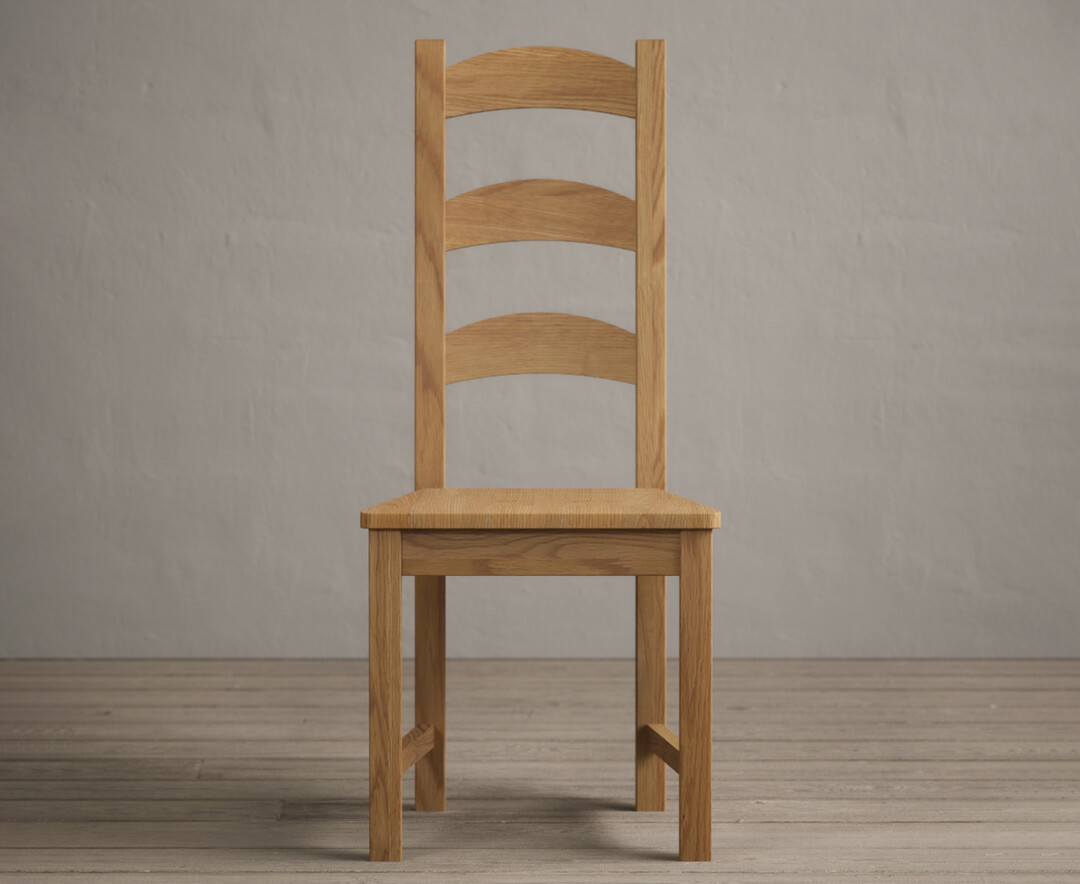 Alton Solid Oak Dining Chairs With Oak Seat Pad