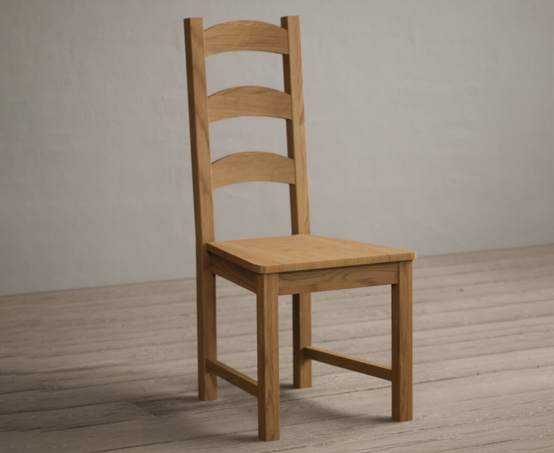Product photograph of Alton Solid Oak Dining Chairs With Oak Seat Pad from Oak Furniture Superstore.