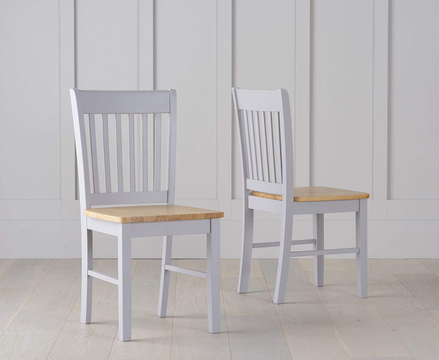 Product photograph of Amalfi Oak And Grey Dining Chairs from Oak Furniture Superstore