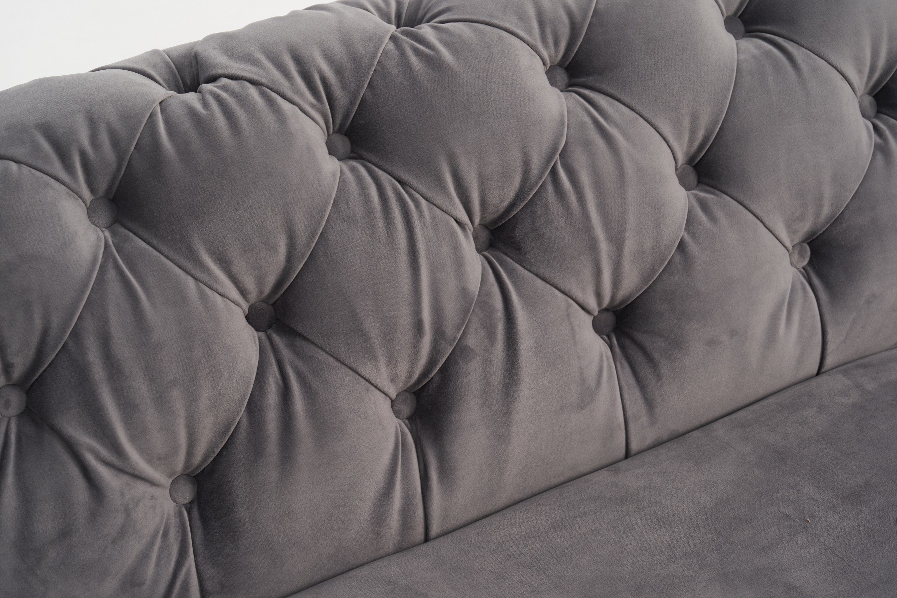 Photo 2 of Alara light grey velvet 3 seater sofa