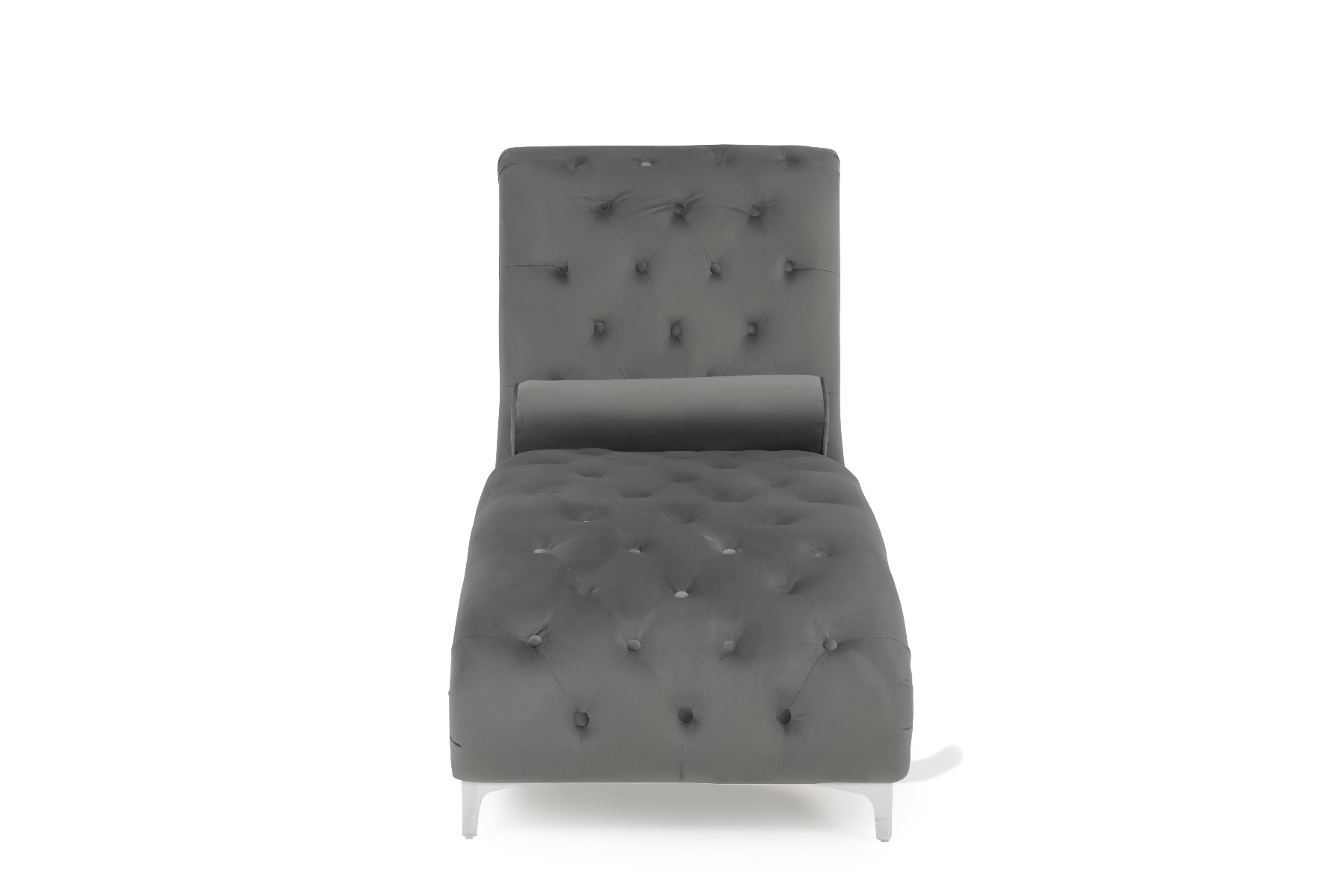 Photo 2 of Amelie grey velvet chaise lounge