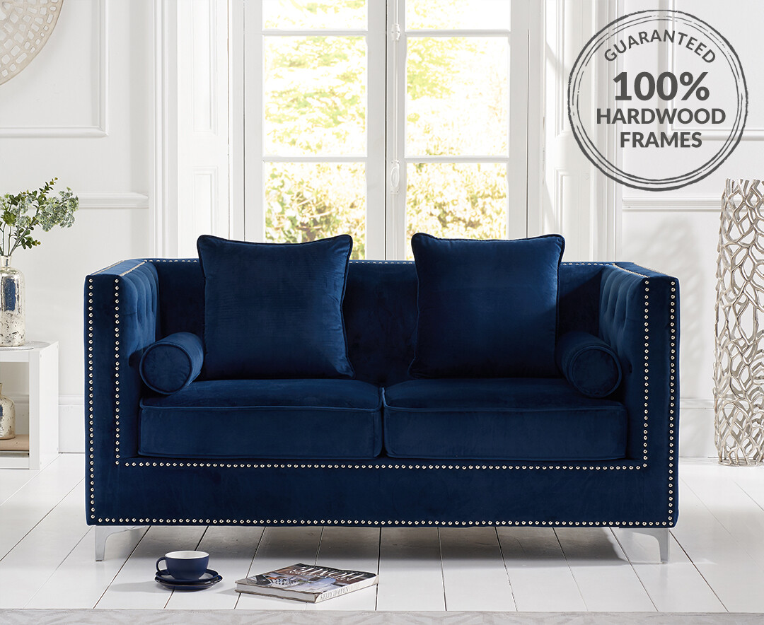 Blue velvet furniture set hot sale
