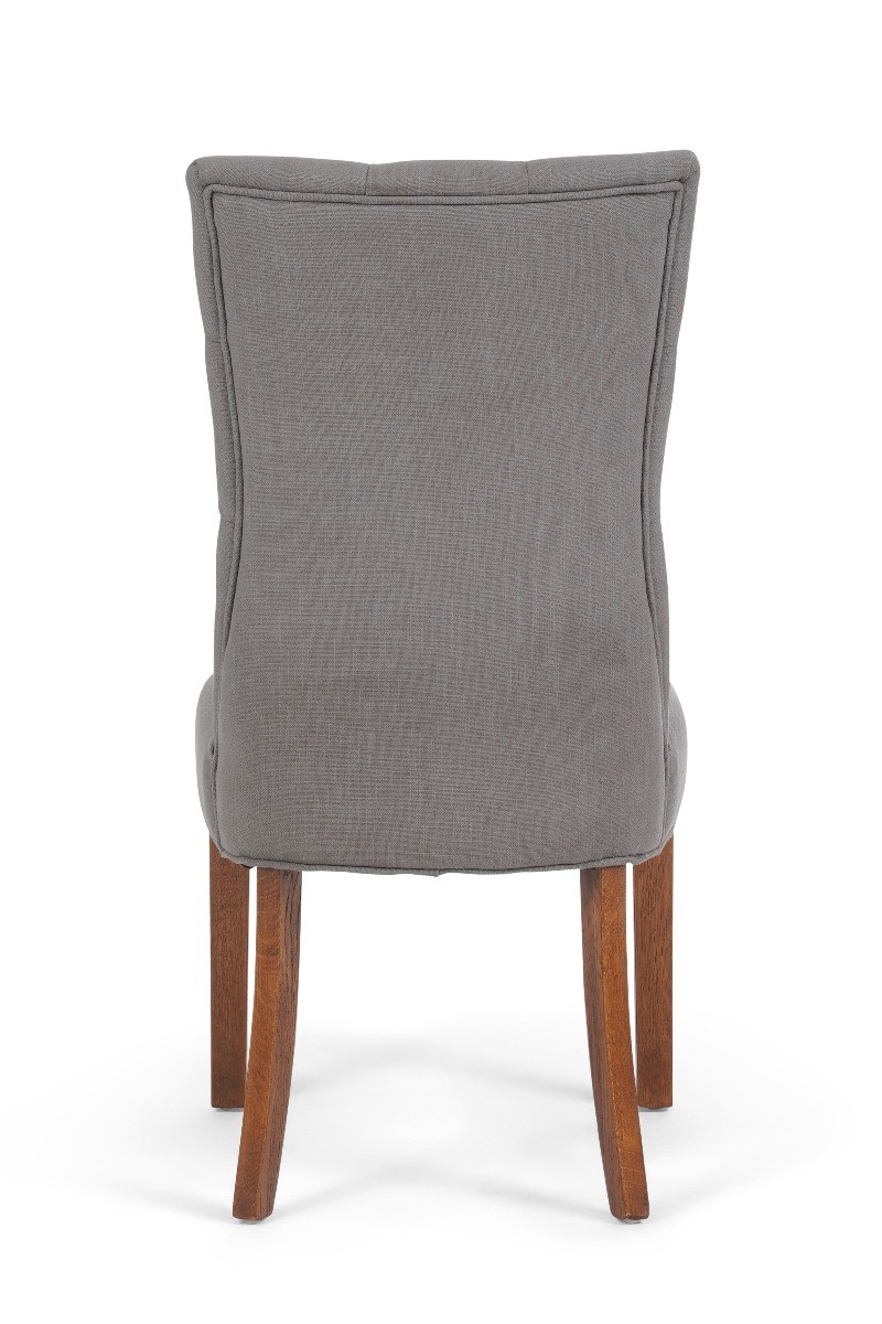 Photo 4 of Francois grey fabric dark oak leg dining chairs