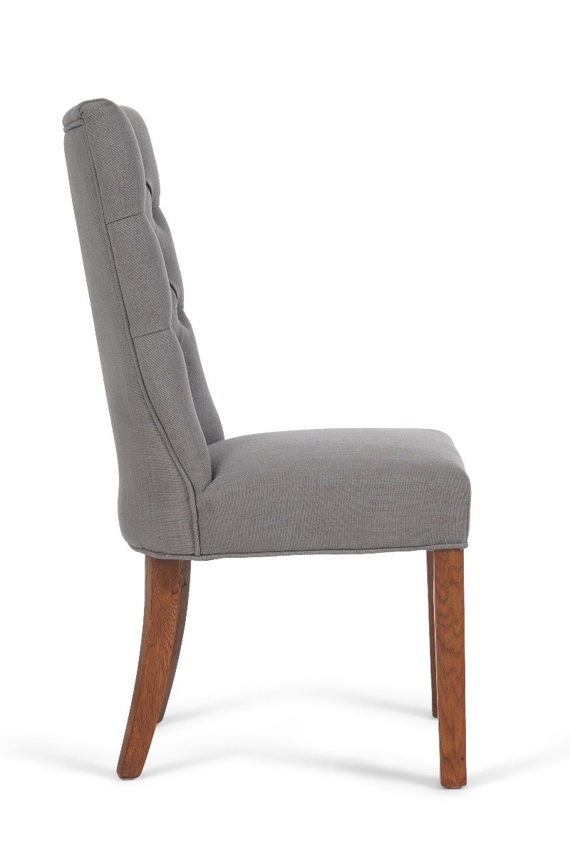 Photo 2 of Francois grey fabric dark oak leg dining chairs