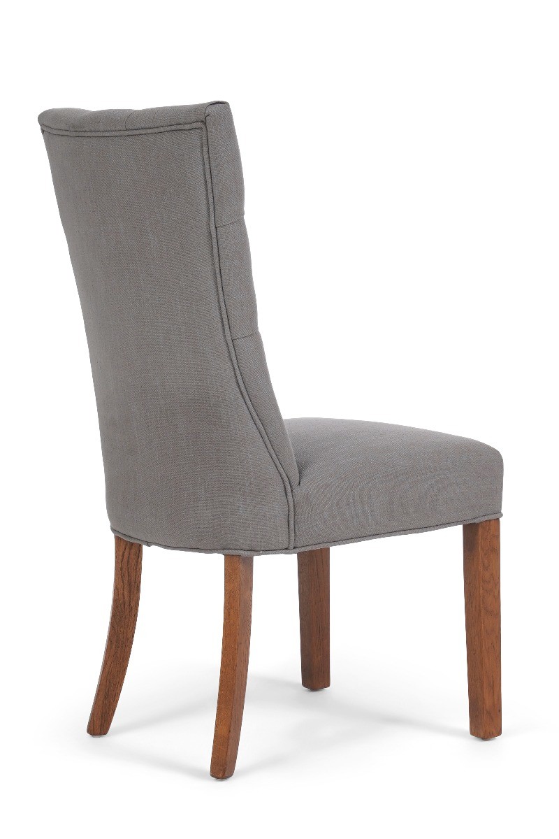 Photo 3 of Francois grey fabric dark oak leg dining chairs