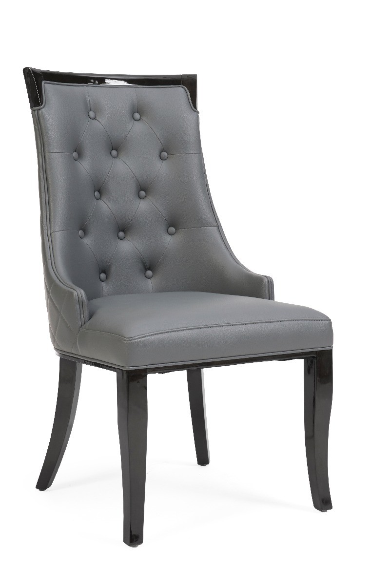 Photo 1 of Francesca grey faux leather dining chairs