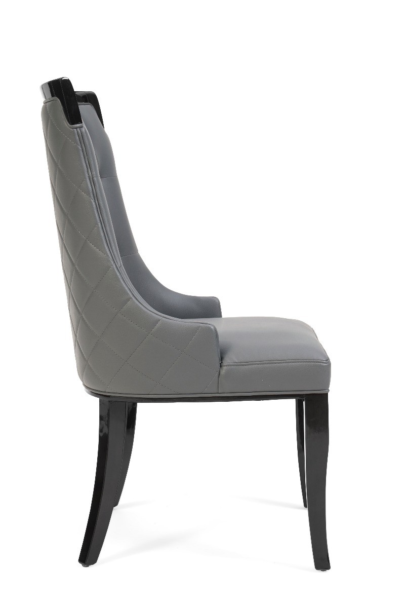 Photo 2 of Francesca grey faux leather dining chairs