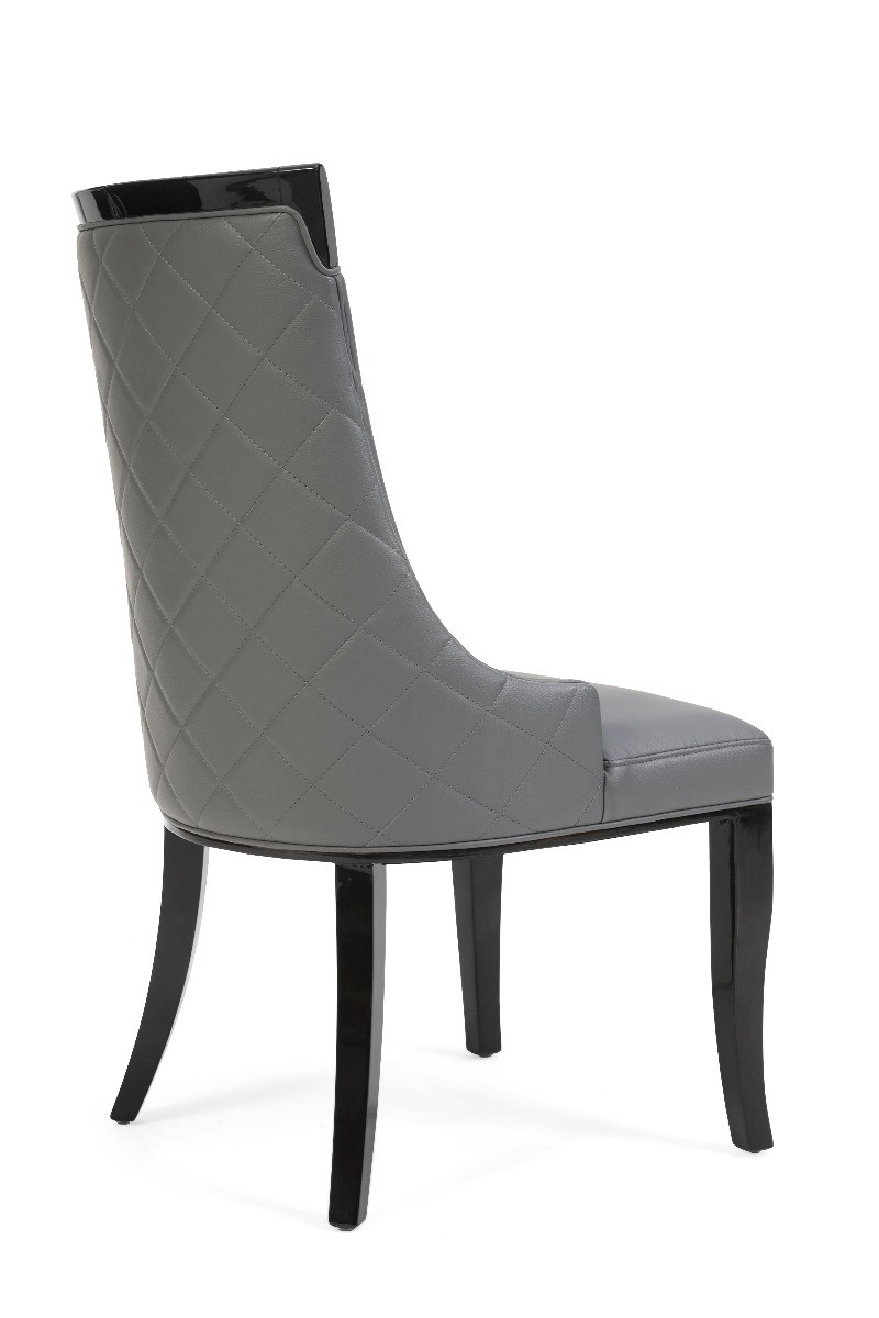 Photo 3 of Francesca grey faux leather dining chairs