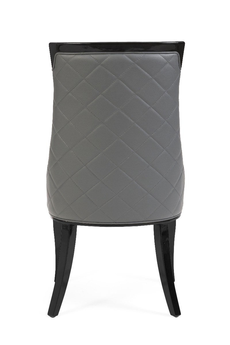 Photo 4 of Francesca grey faux leather dining chairs