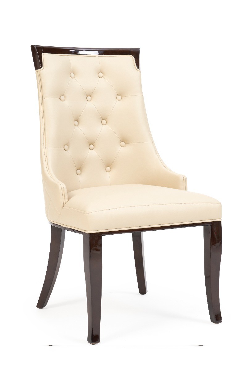 Photo 1 of Francesca cream faux leather dining chairs