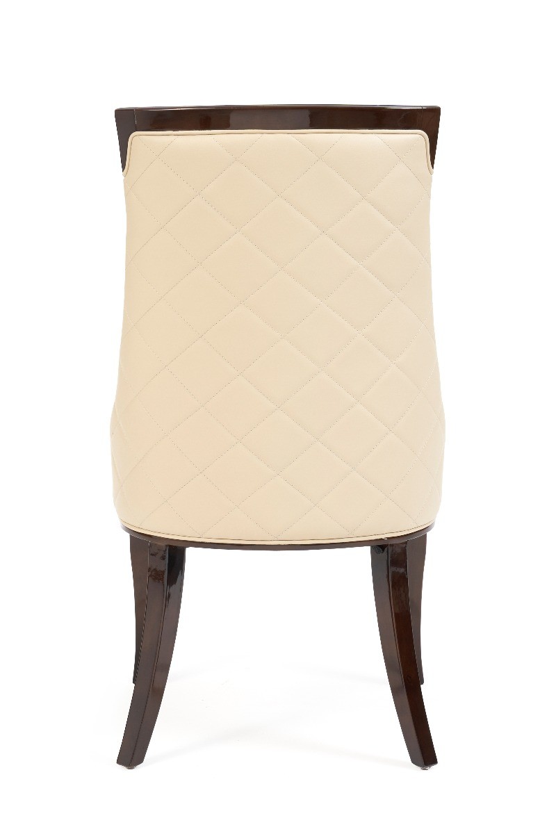 Photo 4 of Francesca cream faux leather dining chairs