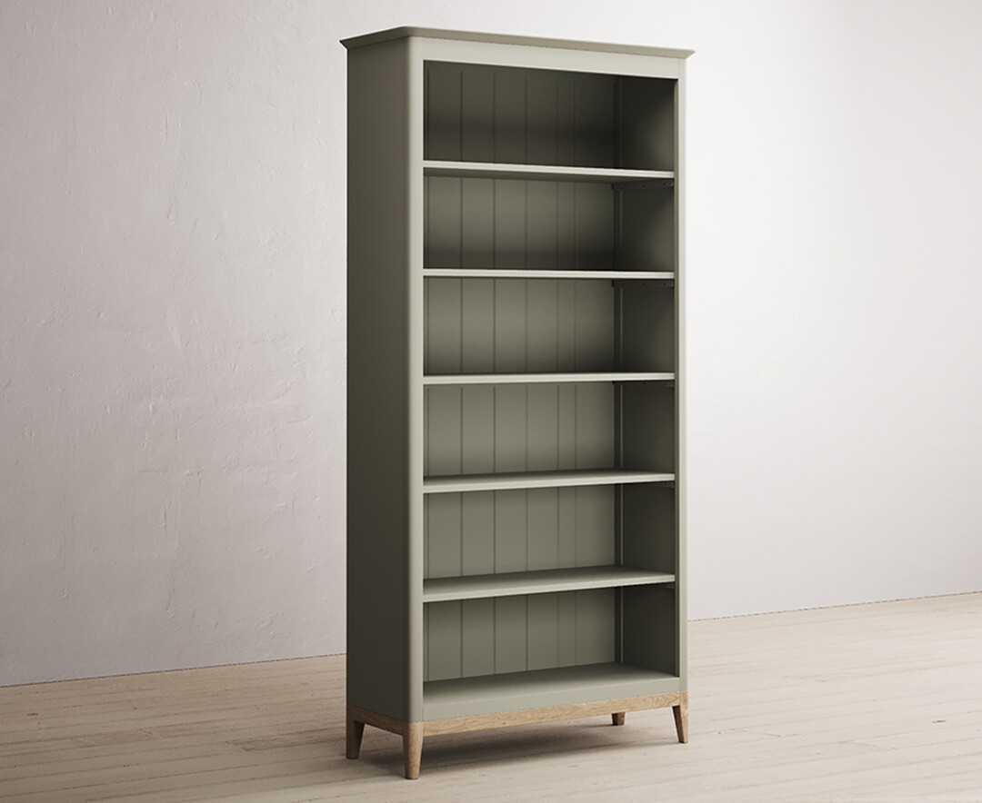 Photo 1 of Ancona oak and soft green painted tall bookcase