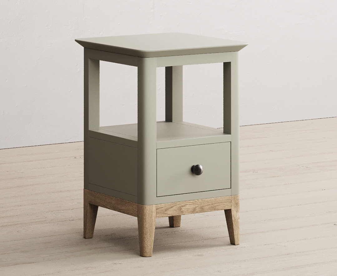 Photo 1 of Ancona oak and soft green painted lamp table
